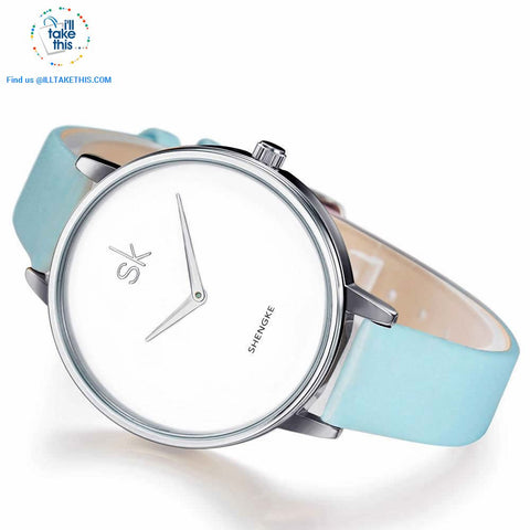 Image of Minimalist Women's Round Wrist Watch in Gold or Silver - I'LL TAKE THIS