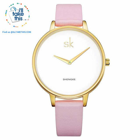 Image of Minimalist Women's Round Wrist Watch in Gold or Silver - I'LL TAKE THIS
