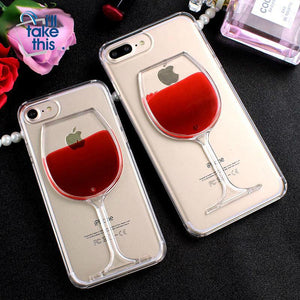 Red Wine Glass for ANY iPhone or Samsung Smartphone - iPhone 13 thru Samsung S20 +Note Phones