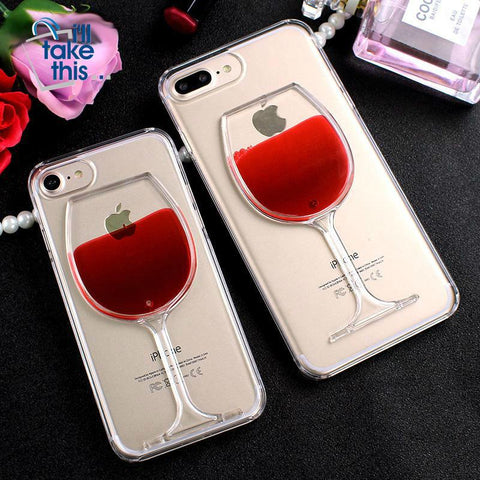 Image of Red Wine Glass for ANY iPhone or Samsung Smartphone - iPhone 13 thru Samsung S20 +Note Phones