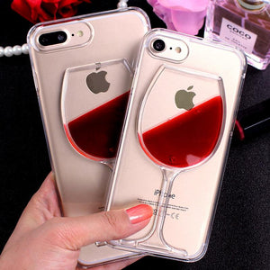 Red Wine Glass for ANY iPhone or Samsung Smartphone - iPhone 13 thru Samsung S20 +Note Phones