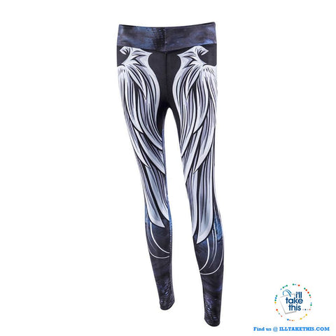 Image of Sheer Angel Wing 3D Printed Women's Leggings/Work Out Pants - 4 Colored Options - I'LL TAKE THIS