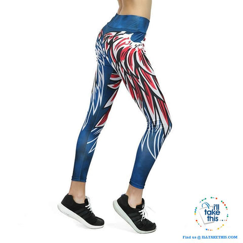 Image of Sheer Angel Wing 3D Printed Women's Leggings/Work Out Pants - 4 Colored Options - I'LL TAKE THIS