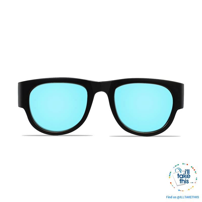 Slap Foldable Mirrored Sunglasses Polarized unique Slappable Bracelet Unisex Design, Folding Shades - I'LL TAKE THIS