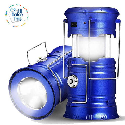 Image of Camping Bundle LED Lights - Solar Powered rechargeable Lantern/Torch Combination + Flashlight - I'LL TAKE THIS