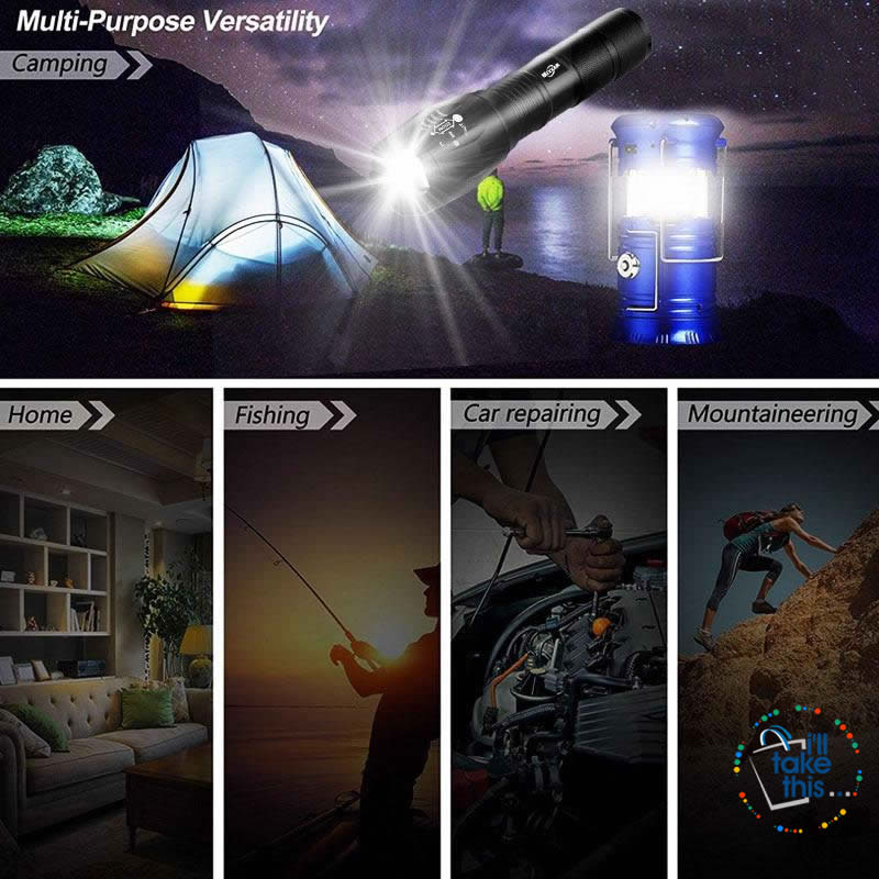 Camping Bundle LED Lights - Solar Powered rechargeable Lantern/Torch Combination + Flashlight - I'LL TAKE THIS
