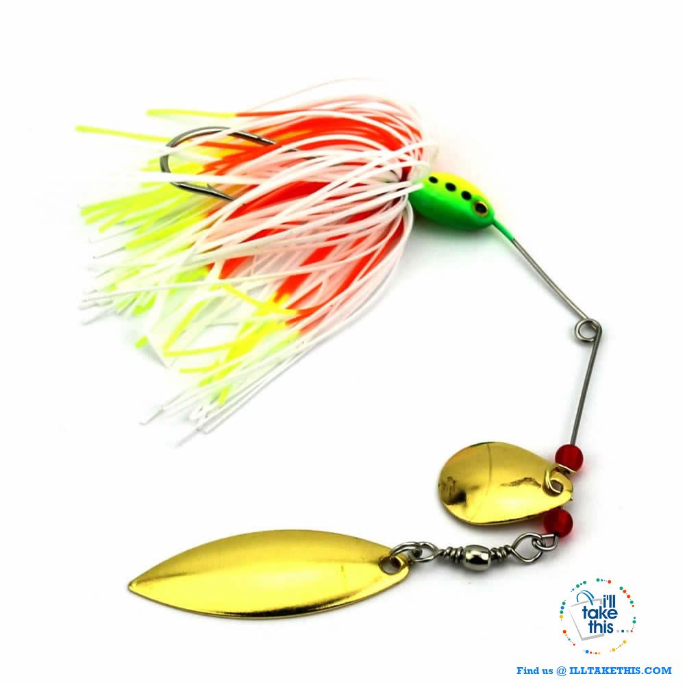 Spinnerbaits Rotating sequins fishing Lures buzz baits - 5 colored Skirt Options - I'LL TAKE THIS