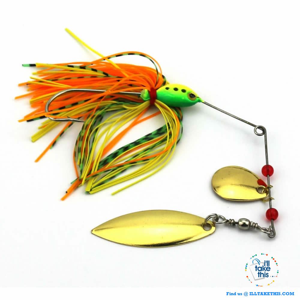 Spinnerbaits Rotating sequins fishing Lures buzz baits - 5 colored Skirt Options - I'LL TAKE THIS
