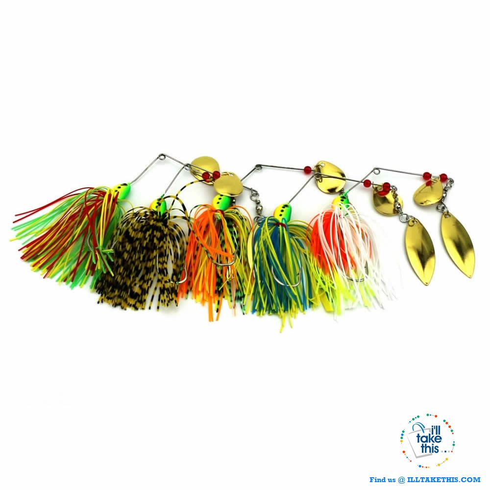 Spinnerbaits Rotating sequins fishing Lures buzz baits - 5 colored Skirt Options - I'LL TAKE THIS