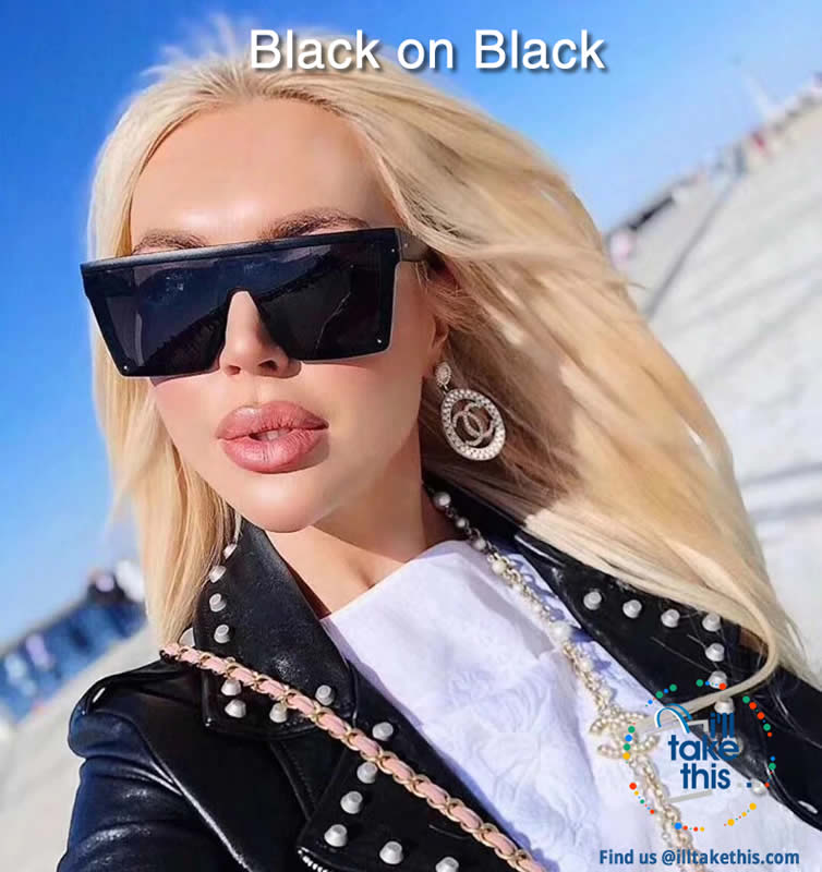 Designer Unisex Oversized SQUARE Sunglasses - Vintage Brand Designer Silver Mirror Sun Glasses - I'LL TAKE THIS