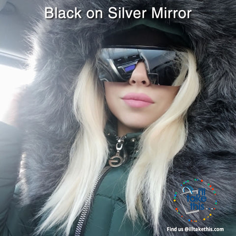Image of Designer Unisex Oversized SQUARE Sunglasses - Vintage Brand Designer Silver Mirror Sun Glasses - I'LL TAKE THIS