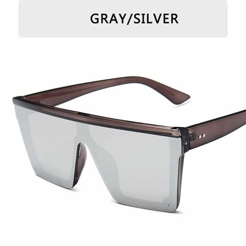 Image of Designer Unisex Oversized SQUARE Sunglasses - Vintage Brand Designer Silver Mirror Sun Glasses - I'LL TAKE THIS