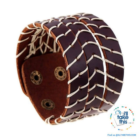 Image of Punk/Vintage Style Wristband all made with Genuine Leather - Braided, Wraps, Studs, Skulls + more - I'LL TAKE THIS