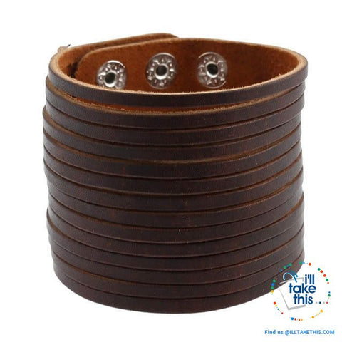 Image of Punk/Vintage Style Wristband all made with Genuine Leather - Braided, Wraps, Studs, Skulls + more - I'LL TAKE THIS