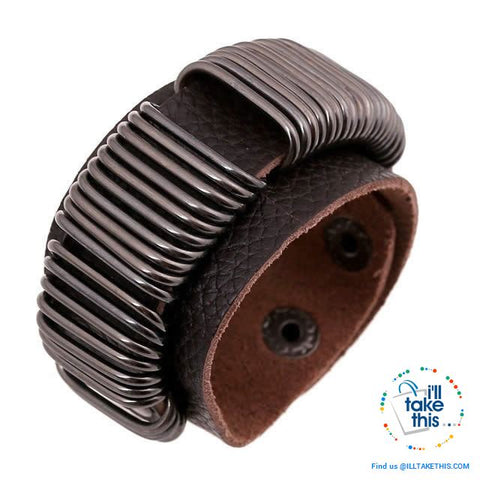 Image of Punk/Vintage Style Wristband all made with Genuine Leather - Braided, Wraps, Studs, Skulls + more - I'LL TAKE THIS