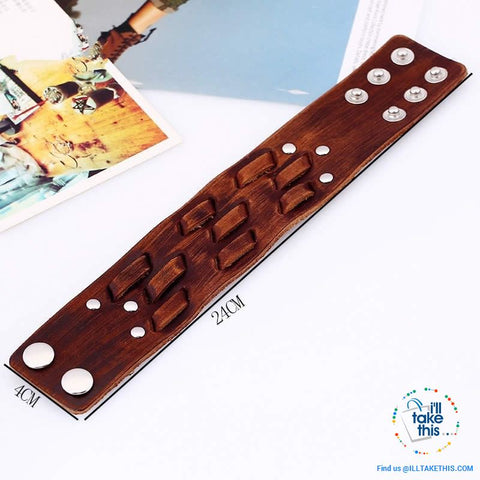 Image of Punk/Vintage Style Wristband all made with Genuine Leather - Braided, Wraps, Studs, Skulls + more - I'LL TAKE THIS