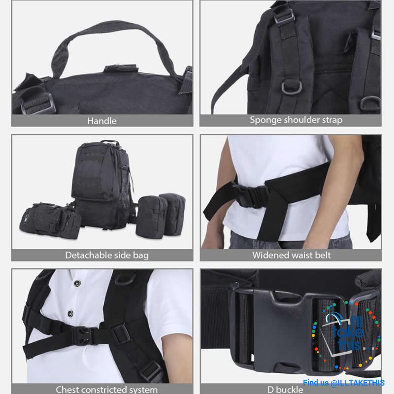 Tactical Camouflage Backpack HUGE 50L Outdoor Sport, Climbing, Hiking, Camping, Travel Sports Bag - I'LL TAKE THIS