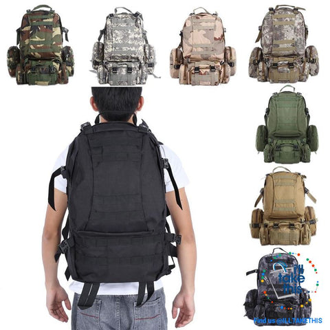 Image of Tactical Camouflage Backpack HUGE 50L Outdoor Sport, Climbing, Hiking, Camping, Travel Sports Bag - I'LL TAKE THIS