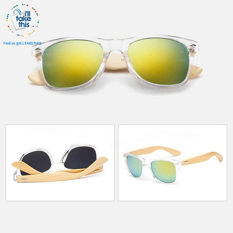 Image of Wooden Vintage Wayfarer Retro Sunglasses 20 Colors - UV 400 UVA/UB Protection Mirrored Polycarb Lens - I'LL TAKE THIS