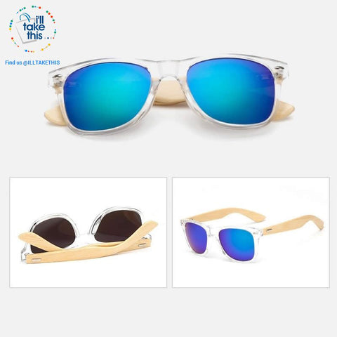 Image of Wooden Vintage Wayfarer Retro Sunglasses 20 Colors - UV 400 UVA/UB Protection Mirrored Polycarb Lens - I'LL TAKE THIS