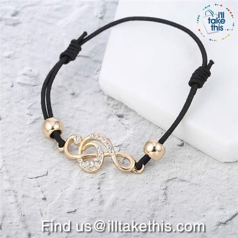 Image of Stainless Steel Guitar, Saxophone or Treble Clef Bracelets/Rope Bangle - Suits all!