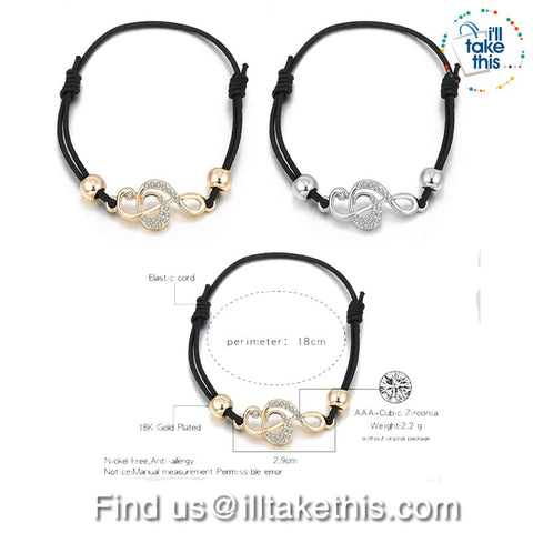 Image of Stainless Steel Guitar, Saxophone or Treble Clef Bracelets/Rope Bangle - Suits all!