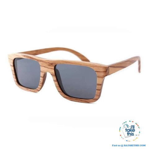 Image of Unisex Design Zebra Wooden Wayfarer styled Retro Sunglasses - I'LL TAKE THIS