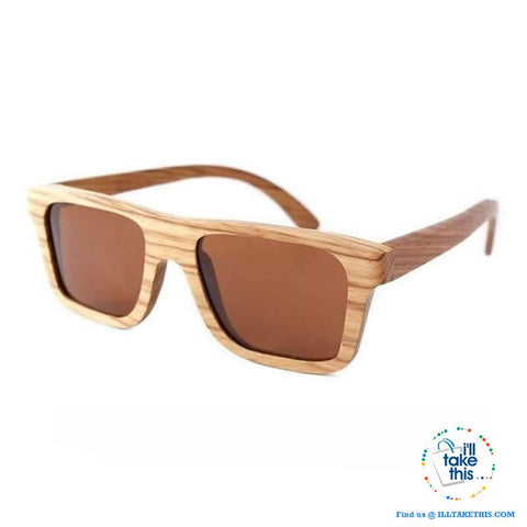Image of Unisex Design Zebra Wooden Wayfarer styled Retro Sunglasses - I'LL TAKE THIS