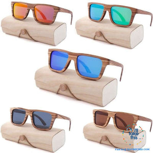Unisex Design Zebra Wooden Wayfarer styled Retro Sunglasses