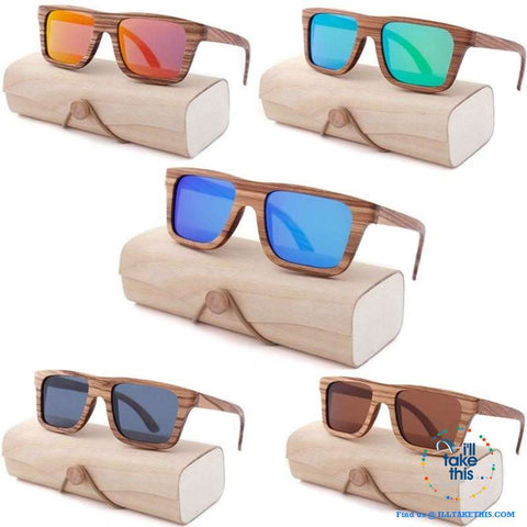 Image of Unisex Design Zebra Wooden Wayfarer styled Retro Sunglasses - I'LL TAKE THIS