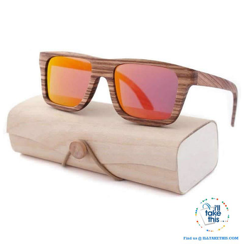 Image of Unisex Design Zebra Wooden Wayfarer styled Retro Sunglasses - I'LL TAKE THIS