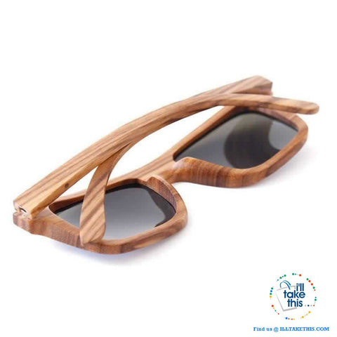 Image of Unisex Design Zebra Wooden Wayfarer styled Retro Sunglasses - I'LL TAKE THIS