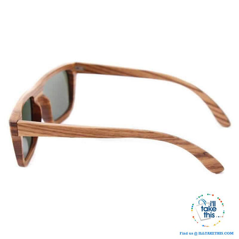 Image of Unisex Design Zebra Wooden Wayfarer styled Retro Sunglasses - I'LL TAKE THIS