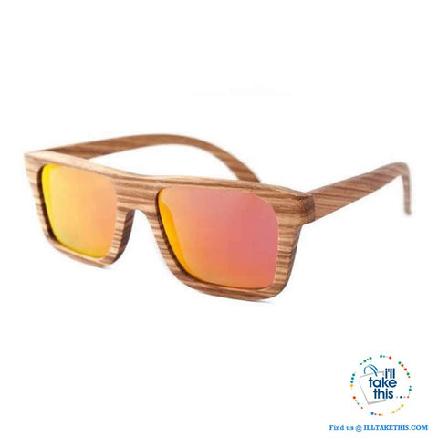 Image of Unisex Design Zebra Wooden Wayfarer styled Retro Sunglasses - I'LL TAKE THIS