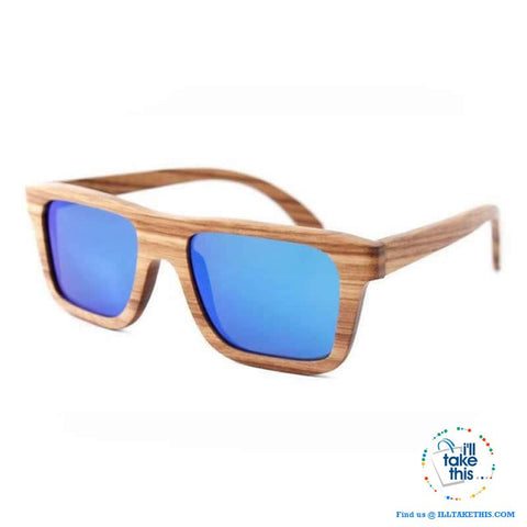 Image of Unisex Design Zebra Wooden Wayfarer styled Retro Sunglasses - I'LL TAKE THIS