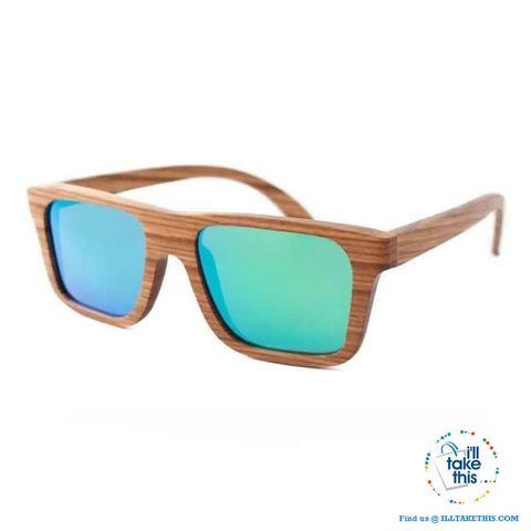 Image of Unisex Design Zebra Wooden Wayfarer styled Retro Sunglasses - I'LL TAKE THIS