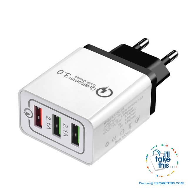 Universal 18W USB Quick charge 3.0 5V 3A for iPhone X, Xs, Xr, 8, 7, Samsung Note 9,9+, Note8,8+ - I'LL TAKE THIS