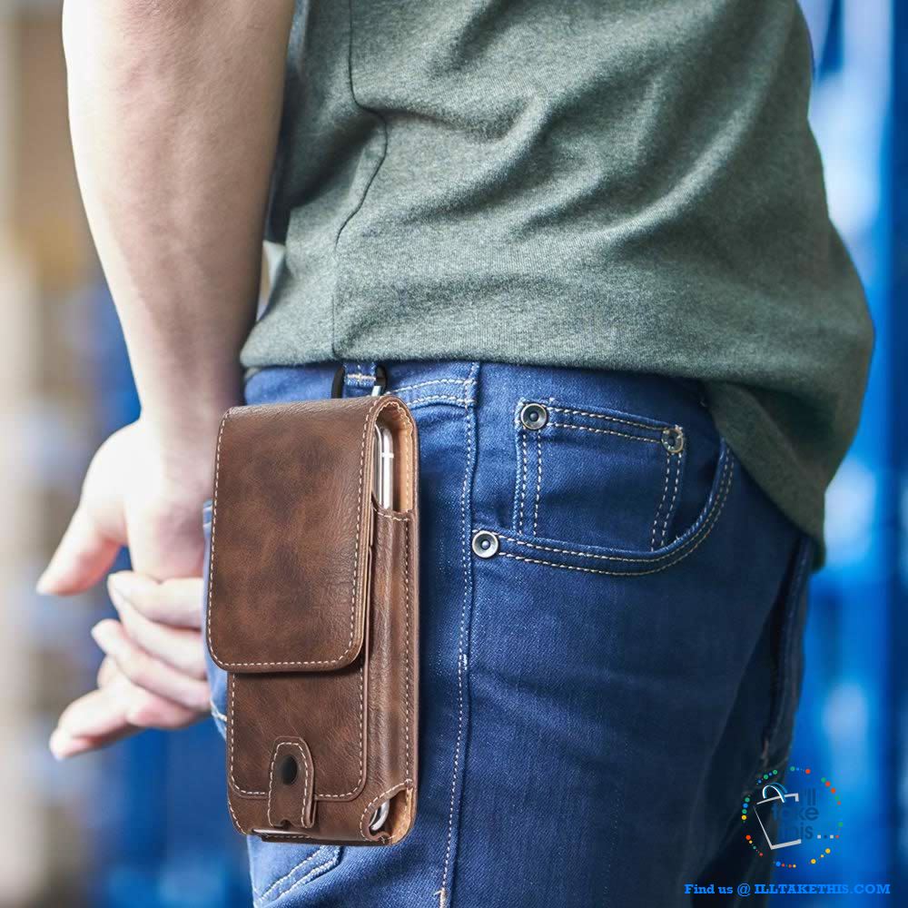 Universal iPhone/Android Phone Case, Magnet lock with Card Holder - 3 Sizes, 2 Color Vegan Leather - I'LL TAKE THIS