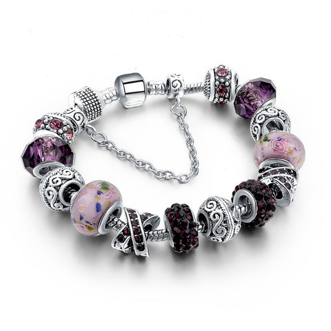 Image of Crystal Beads Bracelets/Bangles Silver Plated Charm Bracelets For Women - I'LL TAKE THIS