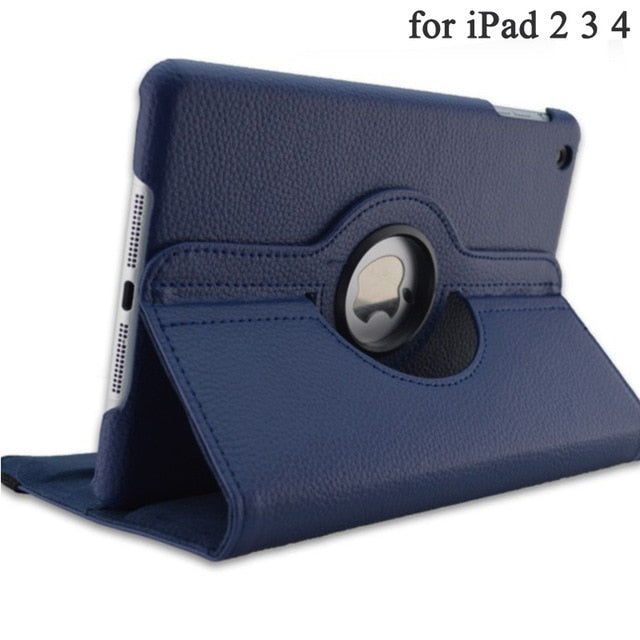 Apple iPad 360° Rotating Cases - 10 Colors suit iPad 2,3,4,5,7,8 - Mini, Air + Pro Tablets