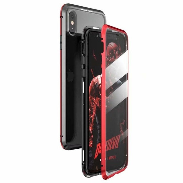 Magnetic Double sided Tempered glass protective case, suits - iPhone X/XS/XS MAX/XR 7 8 plus