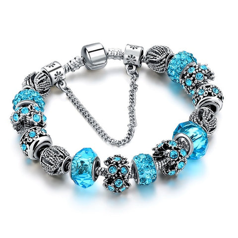 Image of Crystal Beads Bracelets/Bangles Silver Plated Charm Bracelets For Women - I'LL TAKE THIS