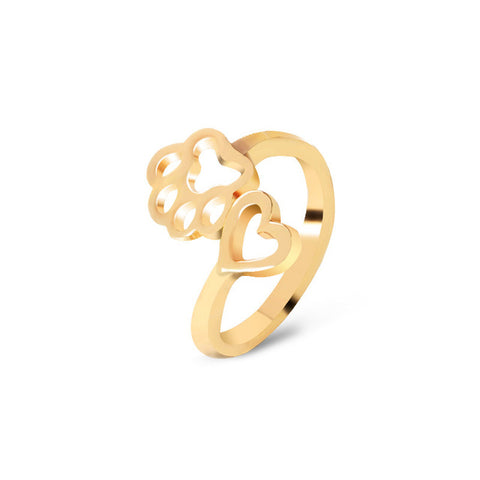 Image of Dog / Cat Paw Footprint and Heart Rings, Your choice of Gold or Silver - I'LL TAKE THIS
