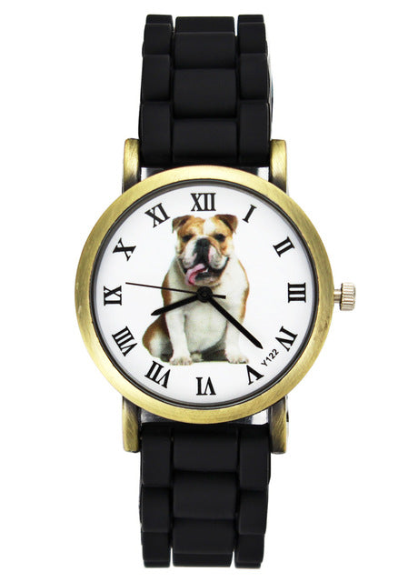 British Bulldog Women Watches casual Silicone Band Unisex Quartz Wrist Watch in black or white - I'LL TAKE THIS