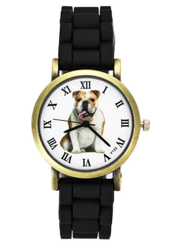 Image of British Bulldog Women Watches casual Silicone Band Unisex Quartz Wrist Watch in black or white - I'LL TAKE THIS