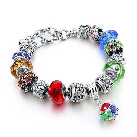 Image of Crystal Beads Bracelets/Bangles Silver Plated Charm Bracelets For Women - I'LL TAKE THIS