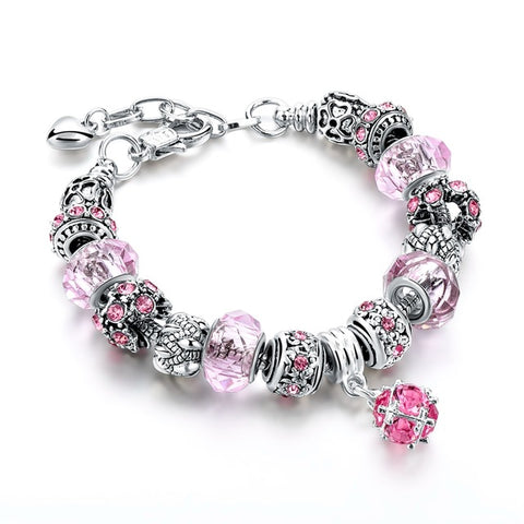 Image of Crystal Beads Bracelets/Bangles Silver Plated Charm Bracelets For Women - I'LL TAKE THIS