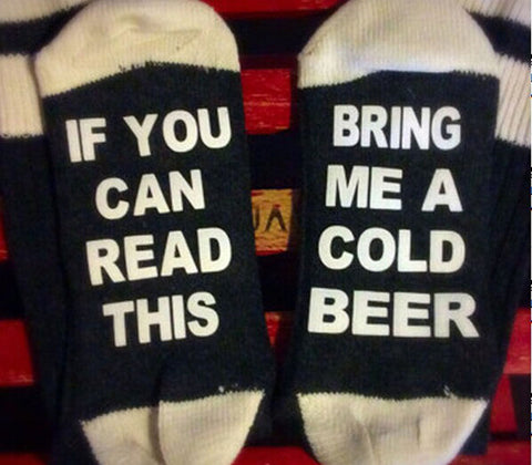 Image of Women's Men's Unisex Socks "If You Can Read This Bring Me A Glass Of_Wine" - I'LL TAKE THIS