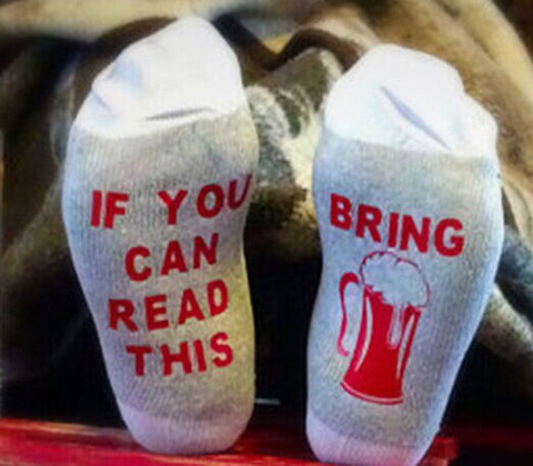 Image of Women's Men's Unisex Socks "If You Can Read This Bring Me A Glass Of_Wine" - I'LL TAKE THIS