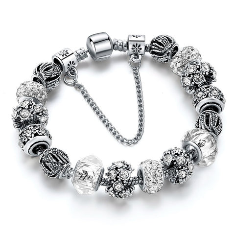 Image of Crystal Beads Bracelets/Bangles Silver Plated Charm Bracelets For Women - I'LL TAKE THIS